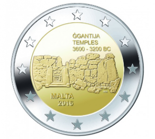 2 EURO 2016 Ggantija UNC Malta